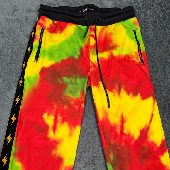 GUESS x J Balvin Tie Dye Jogger Pants Size M Lightning Bolt Track Streetwear - Picture 12 of 14